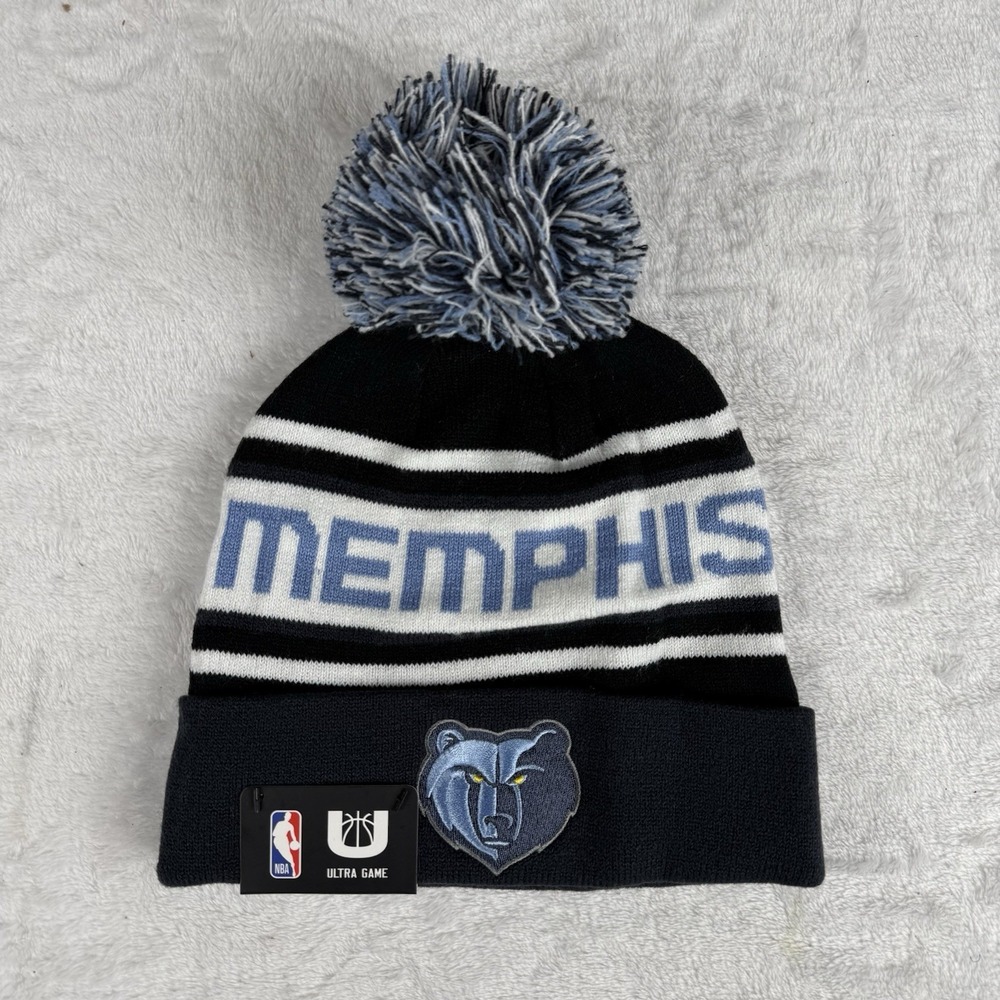 Memphis Grizzlies NBA Ultra Game Pom‎ Cuff Beanie OSFM Blue New Acrylic $25